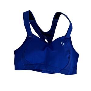 Brooks Moving Comfort Juno Navy Sports Bra 34D High Impact Adjustable Straps